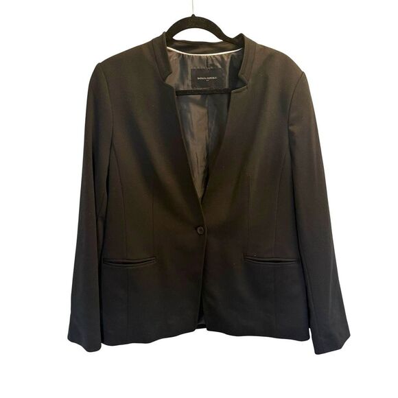 Banana Republic single button black blazer size 14 - Picture 1 of 4